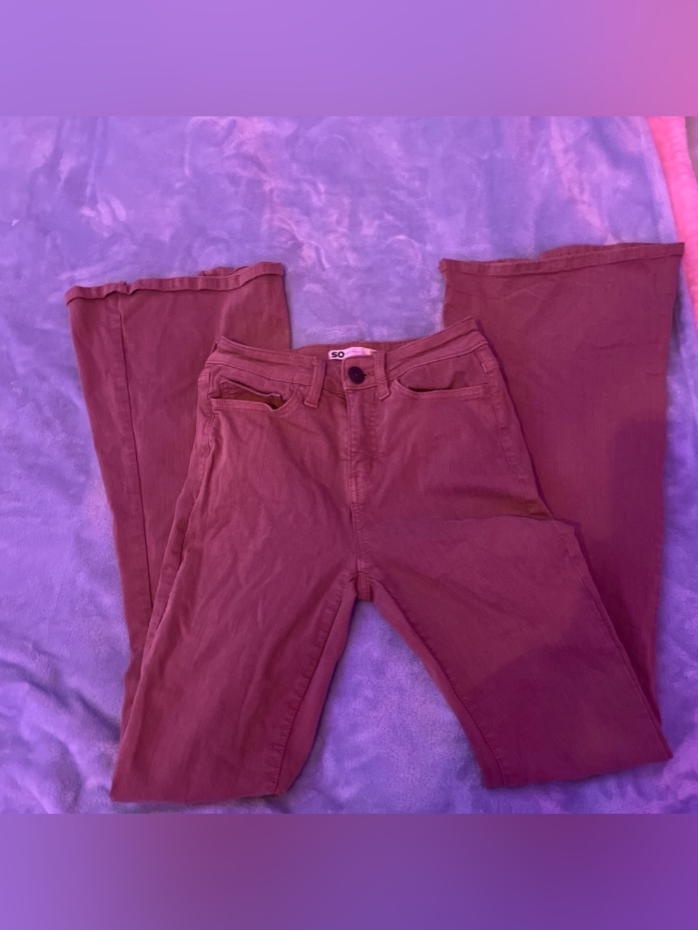 SO Wide-Leg High-Rise Jeans in Dusty Mauve